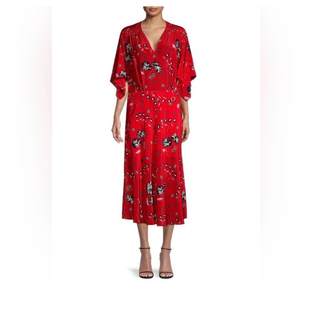 Zadig & Voltaire Rap Daisy Midi Dress Silk Sz XS